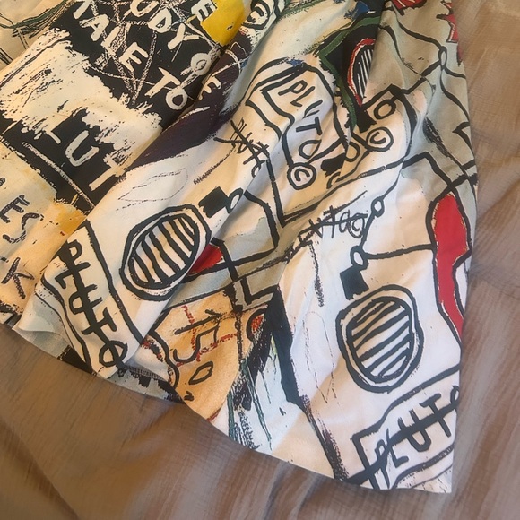 alice + olivia basquiat collab mini skirt graffiti pattern - Picture 3 of 7